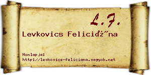 Levkovics Feliciána névjegykártya