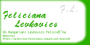 feliciana levkovics business card